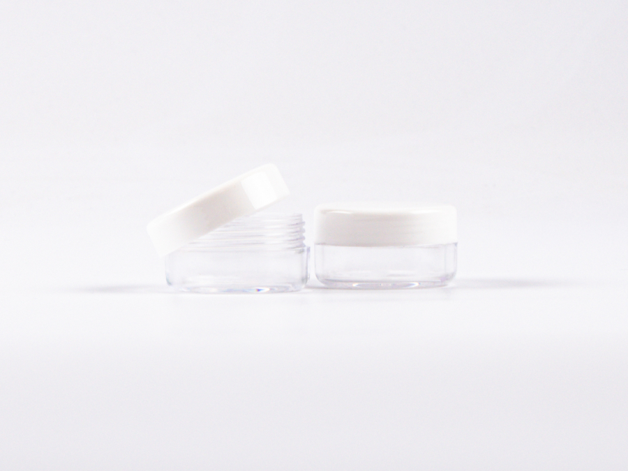 Mini Dose 10 ml – Transparent – Deckel Weiss/Schwarz